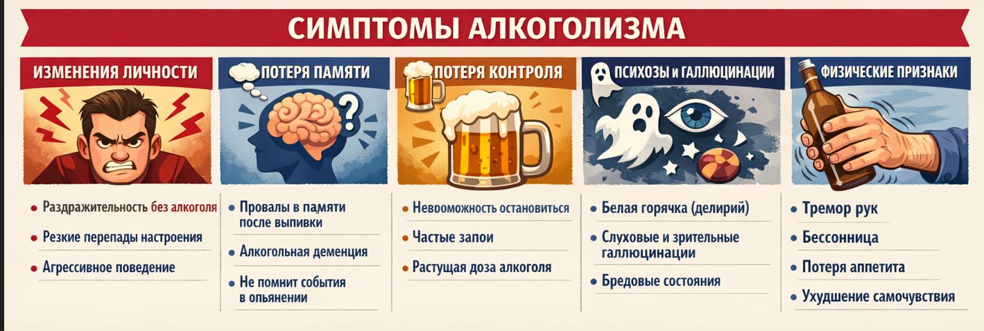 Симптомы алкоголизма Симптомы алкоголизма
